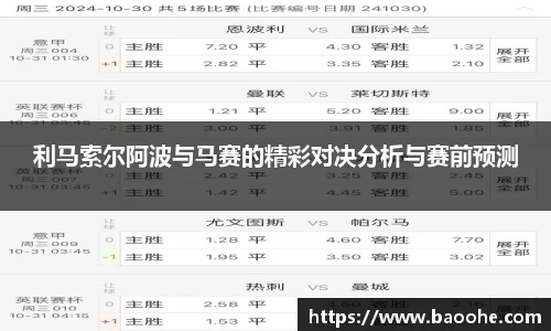 利马索尔阿波与马赛的精彩对决分析与赛前预测